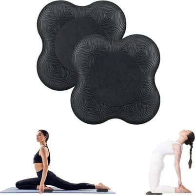 2 stuks - Yoga kniebeschermers - Antislip yogamat - Oefenbalansmat - Voor yoga, fitness, stretchen en bescherming van knieën, ellebogen en enkels - Zwart - 20x20 cm - Geschikt voor yoga, pilates, tuinieren