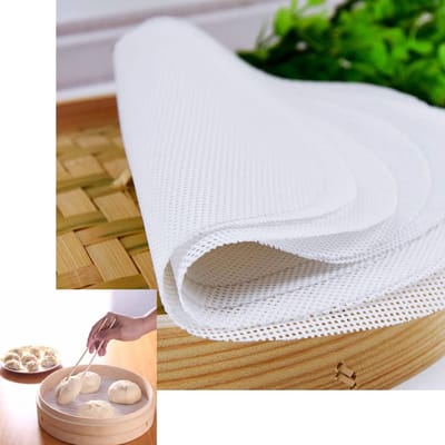 Dailygoods- Stoompad 30 cm - Herbruikbare Stoompads - Antiaanbak - Siliconen - Ronde Bakvorm - Ideaal voor Dim Sum - Stoommat