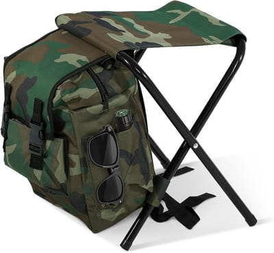 SnelShoppen - Opvouwbare Campingstoel Kruk met Tas - Draagbare Rugzakstoel - Ultralichte Visrugzak - Klapstoel Strandstoel - Visstoel Klapkruk 34x29x2