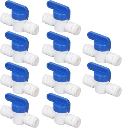 Inline Kogelkraan - Mini Waterafsluiter - Waterleiding Regelen - Snelle Installatie - 10 Stuks - Wit