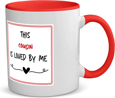 Akyol - this cousin is loved by me koffiemok - theemok - rood - Neef - iemand die houdt van zijn neef - verjaardag - cadeautje voor neef - neef artikelen - kado - geschenk - 350 ML inhoud