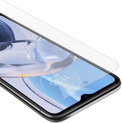 Cadorabo Screenprotector geschikt voor Motorola MOTO E22 / E22i - Pantser film Beschermende film in KRISTALHELDER Geharde (Tempered) display beschermglas in 9H hardheid met 3D Touch