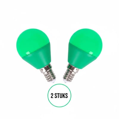 G45 kogellamp groen 2 stuks - E14 LED lamp 4W=30W gloeilamp - 230V
