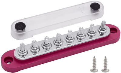 6-delige 12V 200A Massaverdeelblok Busbar Set met Deksel voor Auto, Boot en Zonne-energie