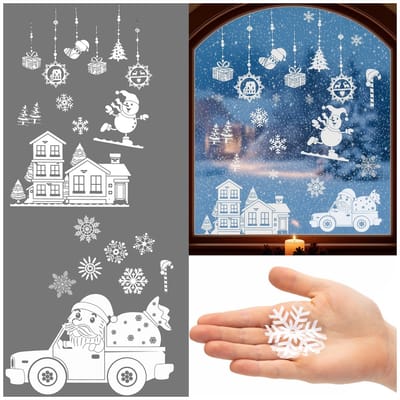 Springos Raamstickers – Kerst – Kerst Stickers – Raamstickers Kinderen – Kerstversiering voor Binnen – Kerstdecoratie – 21 stuks