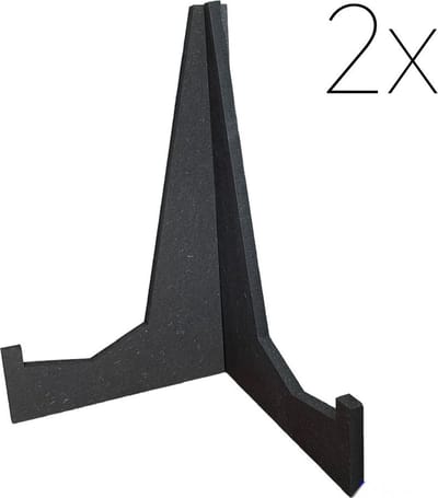 Bordenstandaard - 2 sets - Bordenrek - Bordenhouder - Bordenstandaard voor sierborden - Borden display standaard - Zwart - Menukaarthouder - LP houder