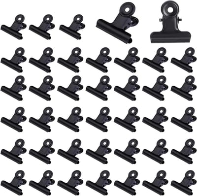 Kleine metalen paperclips voor etiketten, tassen, foto's en meer - set van 40 - zwart