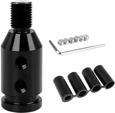 Dailygoods - Pookknopadapter - Handgeschakeld - Aluminium - Zwart - Universeel - Geschikt voor Versnellingspook - Adapter voor Auto