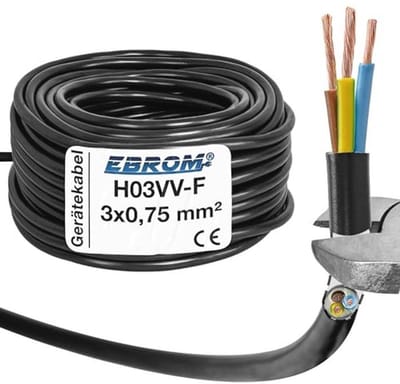 Kunststof Slangleiding Rond 3G0,75 mm² Zwart - Voor Stroomkabels en Toestelkabels, Lengtes van 5 tot 200 Meter