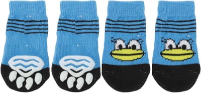 Antislip Hondensokken met Vogelpatroon voor Pootbescherming en Tractie - 1 Set van 4 Stuks, Medium, Ideaal voor Honden en Katten in Huis