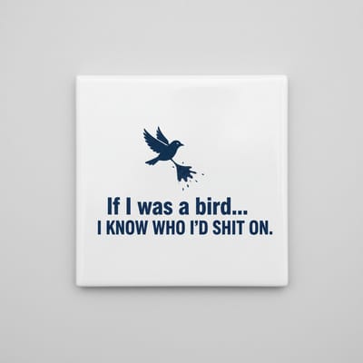 If I Was a Bird Tegel 15×15 cm – Grappige Sarcastische Quote Keramische Wandtegel – Humoristisch Cadeau voor Vrienden & Collega’s