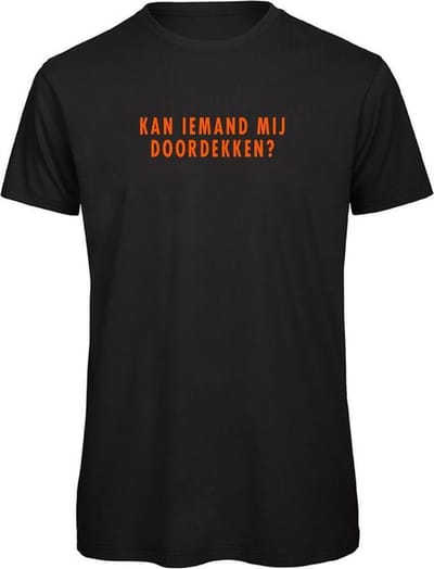 T-shirt zwart - Kan iemand mij doordekken? - soBAD.