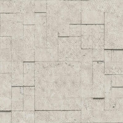 Horizons tegels/dessin beige (tegels vliesbehang, beige)