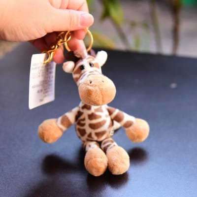Pluche Dieren Pluche Sleutelhanger Wolf Nijlpaard Koala Wasbeer Bosdier Hanger Tijger Giraf Schattig Cartoon giraf