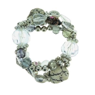Behave - Armband - kralenmix natuurstijl - bohemian look - elastisch