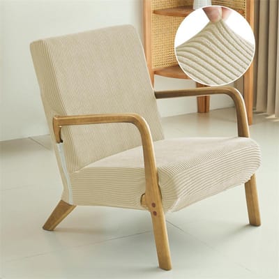 1 stuk gestreepte jacquard fauteuilhoes, elastische hoes voor eenpersoonsbank, universele bankbeschermer voor alle seizoenen, geschikt voor woonkamer en hotel