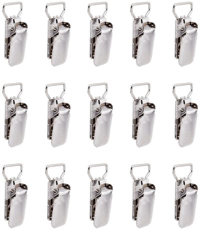Allecto - IJzeren Tapijtclips - Zware Wandclips voor Tapijt - Platina - Hangende Clips voor Handdoek en Sjaal - 15 Stuks - Geschikt voor Diverse To...