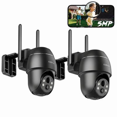 Beveiligingscamera Buiten 2K QHD, WiFi IP Camera met Nachtzicht, App Bediening, IP65 Waterdicht, 355°/90° Draaibaar 2pcs