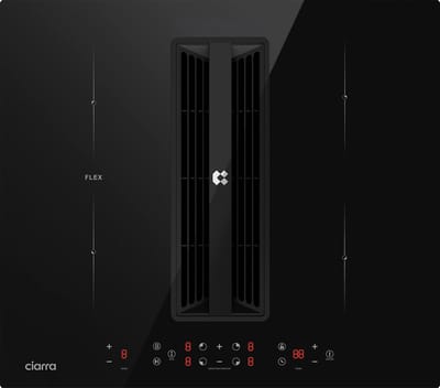 Ciarra One Compact - 59 cm Inbouw Inductiekookplaat met Afzuiging en Plasma Filter - Alles in Een! - 1 flex zone