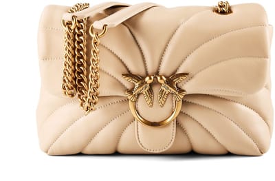 Pinko Love Puff Classic Schoudertassen Dames - Ecru - Maat ONESIZE