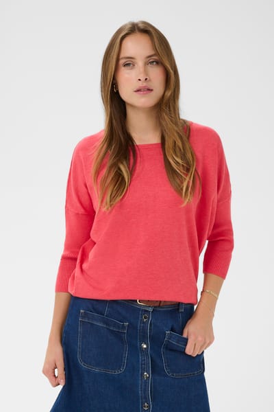 Saint Tropez A2561, MilaSZ R-Neck Pullover Dames Trui - Honeysuckle Melange