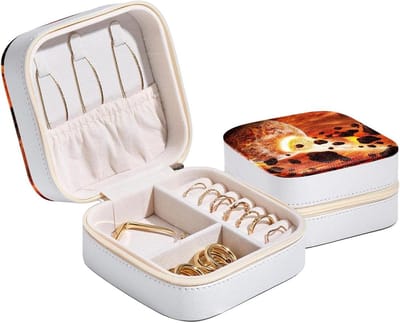 Sieraden Opbergdoos - Sieraden Case - Reizen Organiseren - Planet Dinosaurus Print - 10.5 cm - Veelkleurig