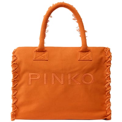 PINKO Oranje Katoenen Schoudertas