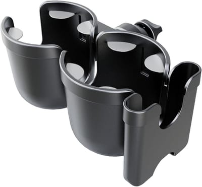 Bekerhouder Kinderwagen - Bekerhouder met Tang - Onderweg Benodigdheden - Verbeterde Stabiliteit - 21 x 106 x 95 cm - Zwart