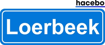 Hacebo - Plaatsnaam Sticker - 29x10 CM - Loerbeek sticker - Verkeersborden sticker - grappige cadeaus - Loerbeek