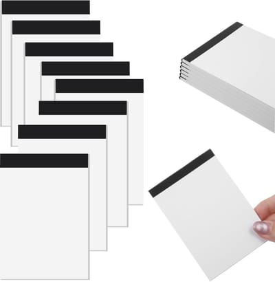 Dailygoods - Notitieblok A7 Set van 8 Stuks - Blanco Mini Scheurblokken voor Kantoor en School