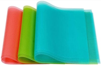 Koelkastmatten - Tafelmat - 9 stuks - Siliconen - 45 x 29 cm - 3 kleuren - Ladematten - Koelkast matjes - Koelkast organizer -