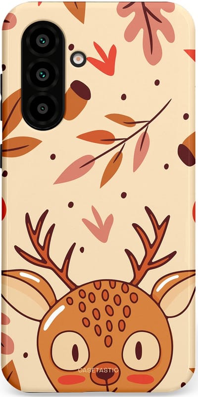 Casetastic hoesje geschikt voor Samsung Galaxy A36 / Samsung Galaxy A56 - Dubbellaagse bescherming - Hert in de herfst - Fashion Case - Zand Terracotta Rood