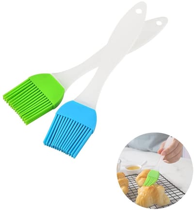 JHUBERS- Grillpenseel 2 Stuks - Siliconen Bakkwast - BBQ Borstel - Keuken Borstels - Hittebestendig - Antiaanbaklaag