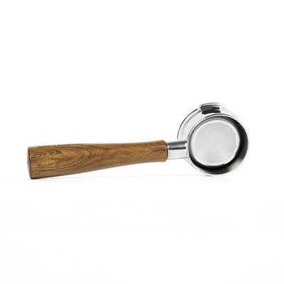Naked Portafilter - Hout - 58mm (Sage) - RVS - Bodemloze Filterdrager - Portafilter - Filterdrager - Bottomless Portafilter – Piston - E61 - ECM - Vibiemme – Espressomachine - Barista Essentials