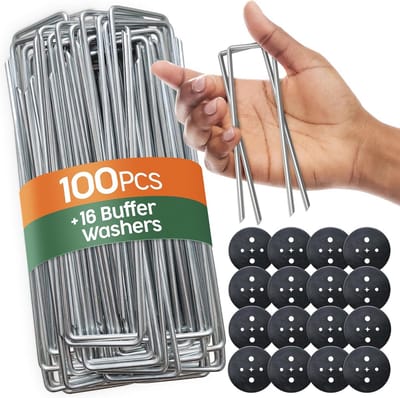 Grondankers voor tuin, camping en kunstgras – 50 stuks 150 mm lang met sluitringen