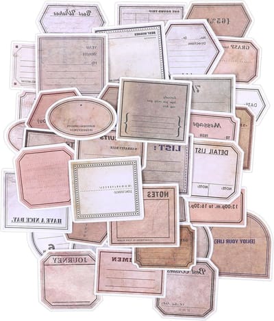 100 Stuks Vintage Papieren Stickers voor Scrapbooking, Oude Stationery en Aesthetic Knutselbenodigdheden in Bruine Tinten