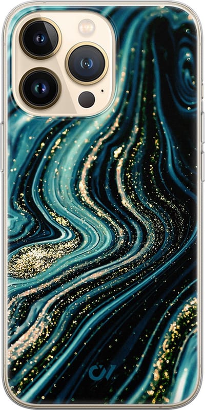 Hoesje geschikt voor Apple iPhone 13 Pro - Blue Marble Waves - - Blauw - Apple Soft Case Telefoonhoesje - TPU Back Cover - Casevibes