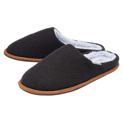 Heren Pluche Gevoerde Instapslippers Met Geheugenfoamsol