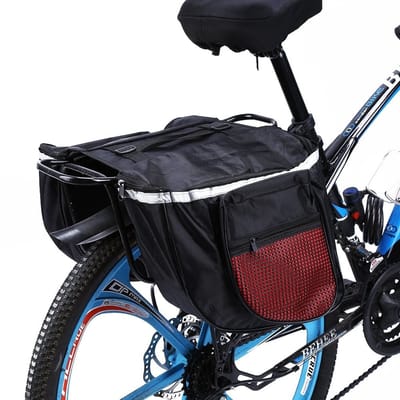 Allecto - Fietstas Achter - Waterdicht - Opvouwbaar - Rood - 25 Liter - Met Reflecterende Strepen - Geschikt voor Fietszitpost