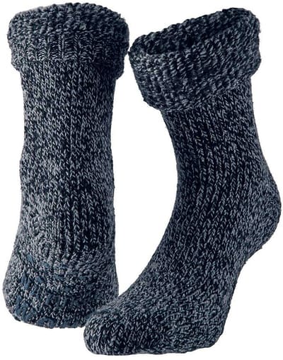 Apollo huissokken/slofsokken - Anti-slip - schapenwol - volwassenen - donkerblauw - warme wintersokken 43-46