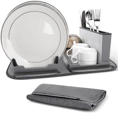 Thijox - Opvouwbaar Afwasmat Afdruiprek met Oprolmat voor Glazen Servies en Keukengerei, Multifunctioneel, Ideaal voor Camping, Keuken en Dagelijks Ge