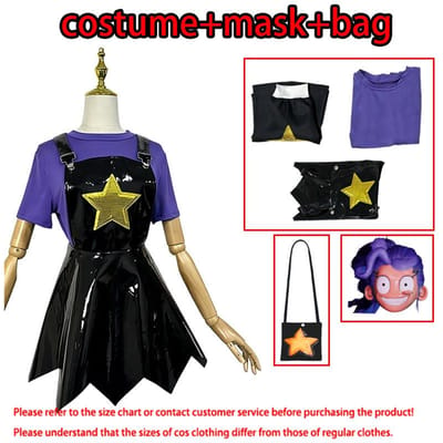 Horror Game Speeltijd Lily Cosplay Kostuums Poppy Lily Paarse Jurk Lily Tas Masker Halloween Carnaval Kleding voor Vrouwen height120-130 black
