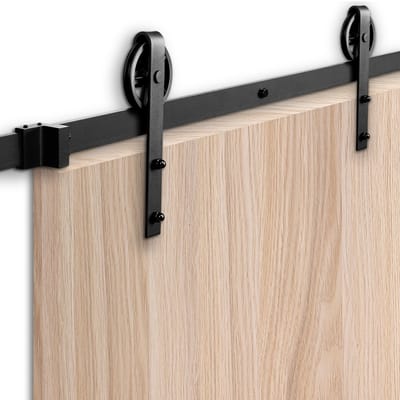 Schuifdeurbeslag Set - Looprail Systeem - Binnendeuren Monteren - Stil En Soepel - 200 cm Lengte - Zwart