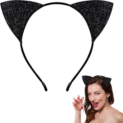 Zwarte kattenoren diadeem voor vrouwen en meisjes, perfect voor carnaval en feestjes, trendy accessoire