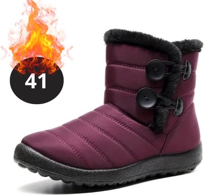 Bovista Snowboots - Sneeuwschoenen - Sneeuwboots - Dames - Wintersport - Ski - Skischoenen - Rood - 41 - Knopen