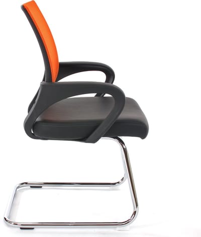 Set van 2 vergaderstoelen Ancona, bezoekersstoel, kunstleer MVG-gecertificeerd ~ oranje