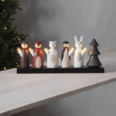 STAR TRADING LED kandelaar Forest Friends, 5-lamps