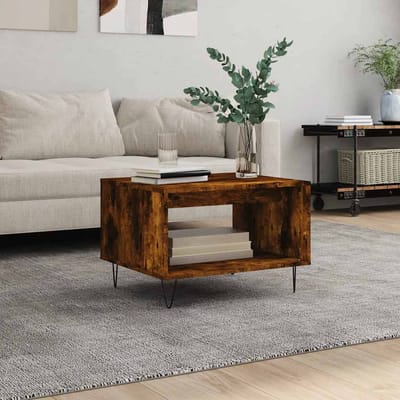 vidaXL - Salontafel - 60x50x40 - cm - bewerkt - hout - gerookt - eikenkleurig