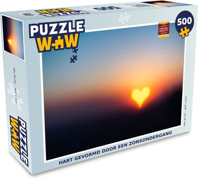 Puzzel Hart - Horizon - Zonsondergang - Legpuzzel - Puzzel 500 stukjes