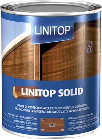 linitop Solid - Beits - Duurzaam extreem weersbestendige houtbescherming met uv filter - Solventbasis - 0.50 L - 282 Teak